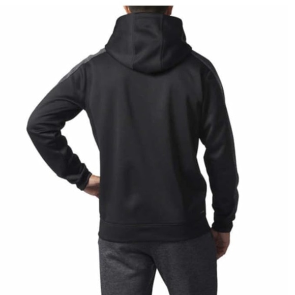 Adidas Climawarm mens warm athletic hoodie zip up black gray size Large - Picture 3 of 9